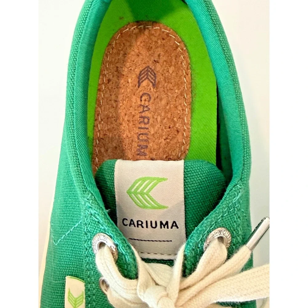 Cariuma Low Top Sneakers Women's 6.5 Green Sustainable Canvas Casual Streetwear